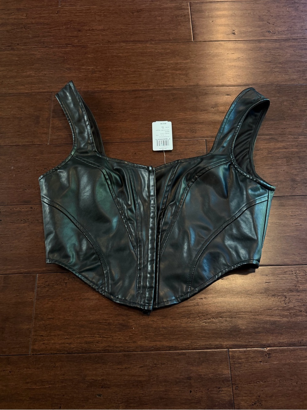 Windsor Black Faux Leather Crop Top